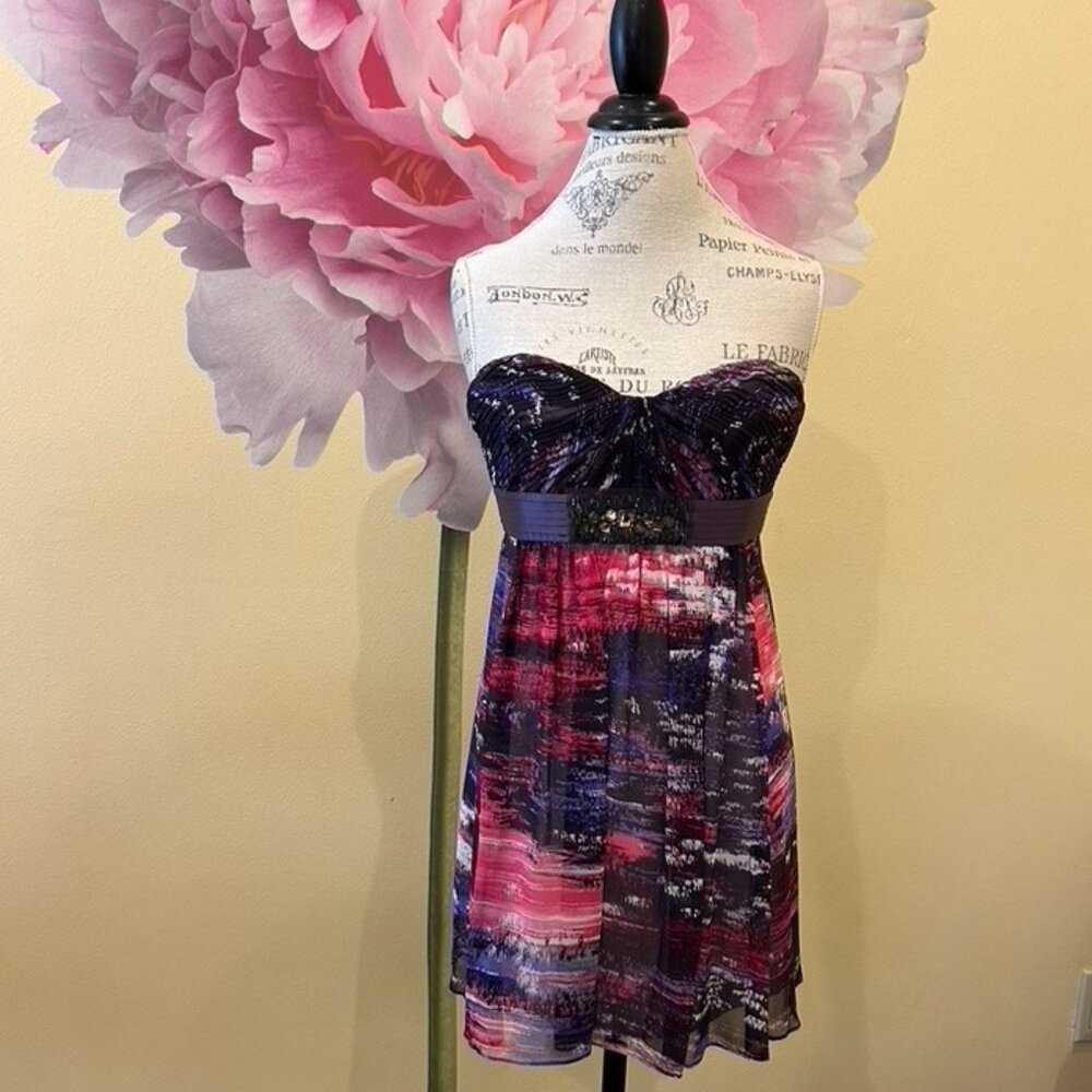 Strapless Short Printed BCBG Cocktail Dress